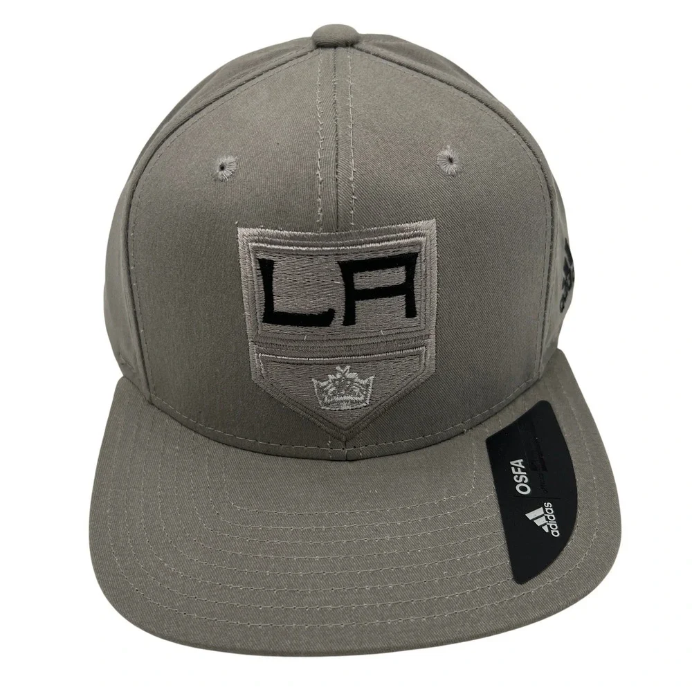 Adidas LA Kings NHL‎ Snapback Hat Grey Flat Bill Adjustable OSFA NWT NEW